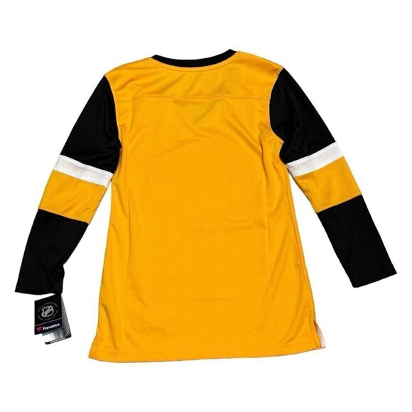 Womens Pittsburgh Penguins Fanatics NHL Breakaway Alternate Hockey Jersey Yellow - Picture 2 of 5